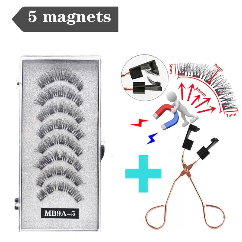 Handmade 3D Magnetic Eyelashes with 4/5 Magnets