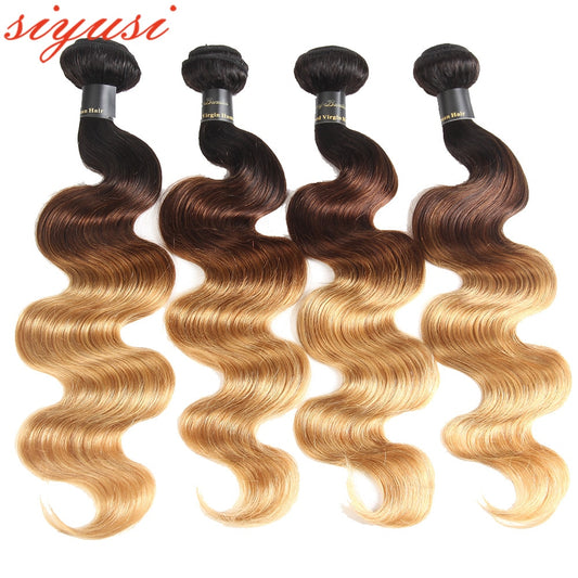 T1B/4/27 Peruvian Body Wave Human Hair Ombre Bundles