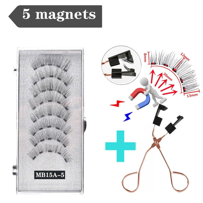 Handmade 3D Magnetic Eyelashes with 4/5 Magnets