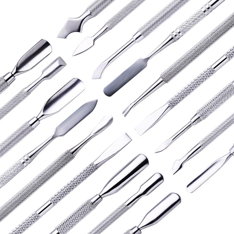 Double-ended Stainless Steel Cuticle Pusher -Nail Art Cleaner Care Tool