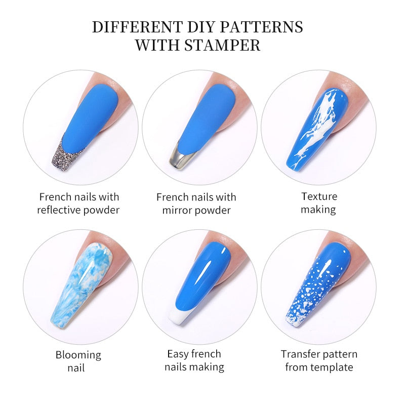 Transparent Nail Stamper with Silicone Jelly Scraper Nail Art Kits