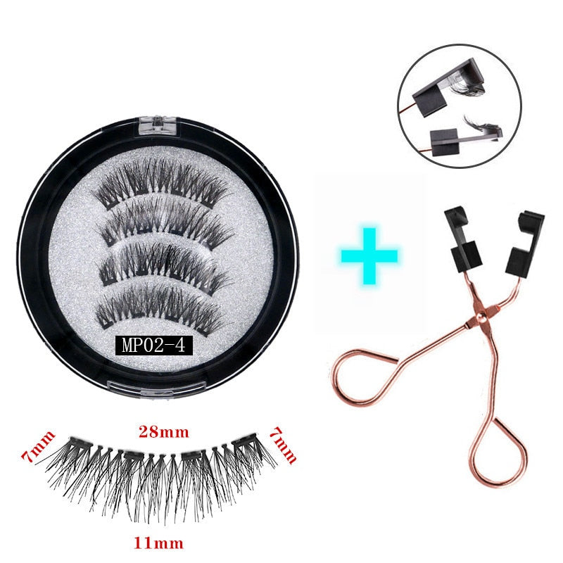 Handmade 3D Magnetic Eyelashes with 4/5 Magnets