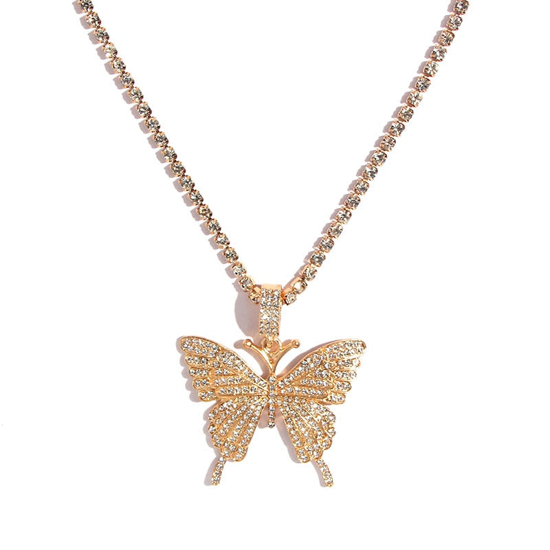 Big Butterfly Pendant Necklace for Women