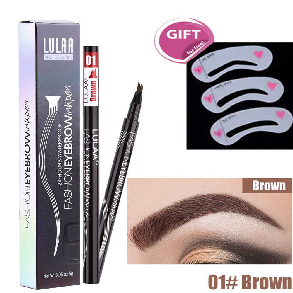 5-Color Four-Pronged Liquid Waterproof Eyebrow Brush