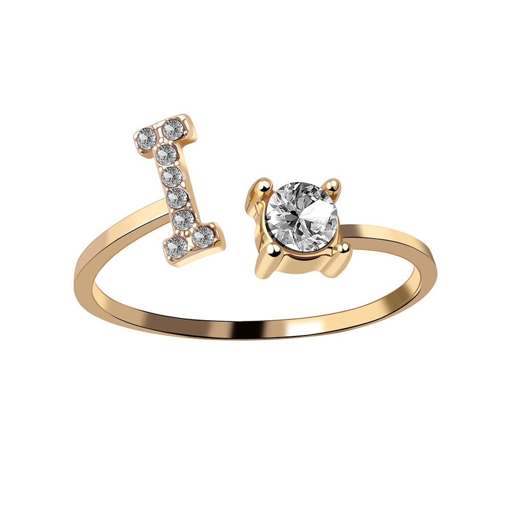 A-Z Letter Adjustable Opening Initial Rings