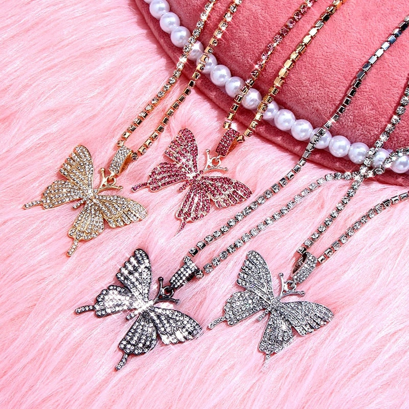 Big Butterfly Pendant Necklace for Women