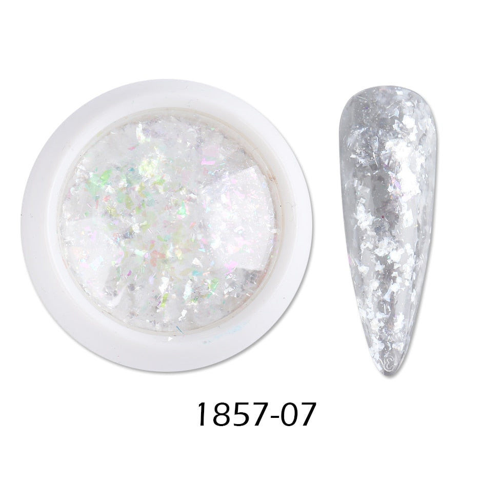 Crystal Fire Opal Flakes Nail Sequins DIY Chrome Powder for Manicures