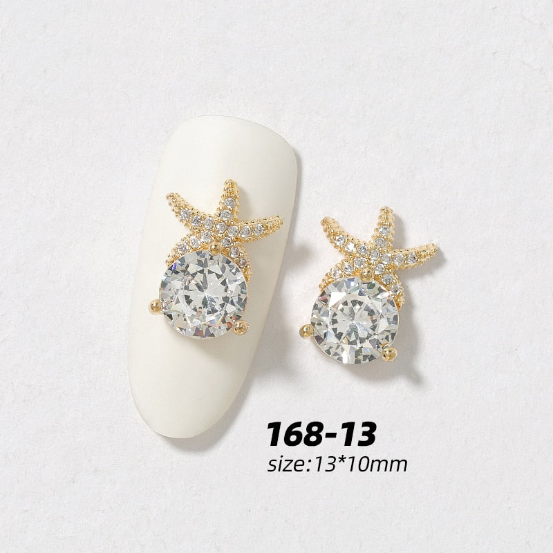 2 Piece Pendant Chain -3D Alloy Butterfly Nail Art