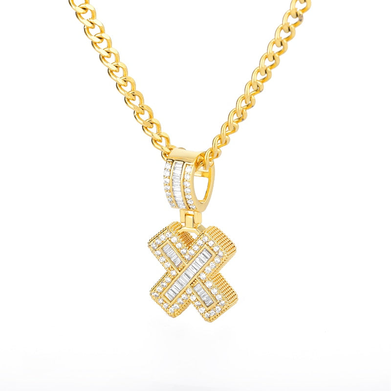 60cm Cubic Zirconia Letters A-Z Initial Pendant Necklaces