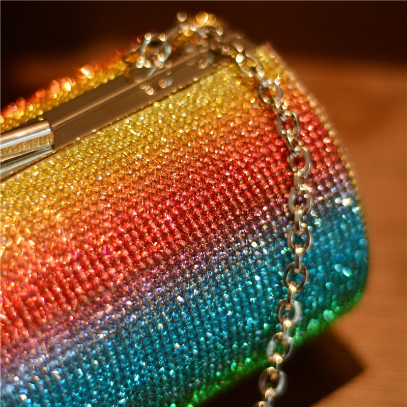 Rainbow Rhinestone Handbag for Women