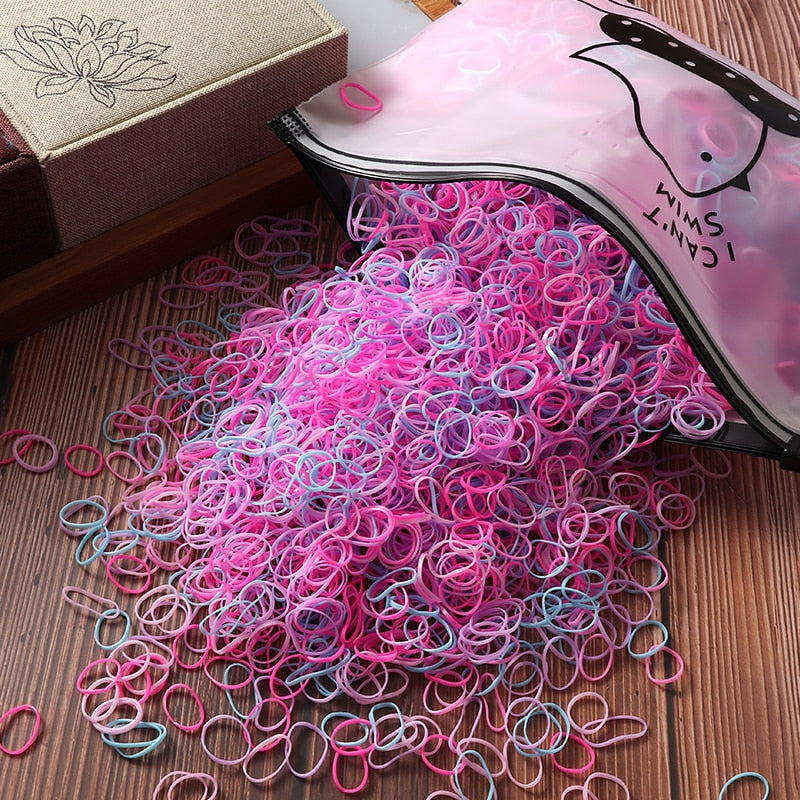 1000pc/2000pc Elastic Hair Bands for Girls