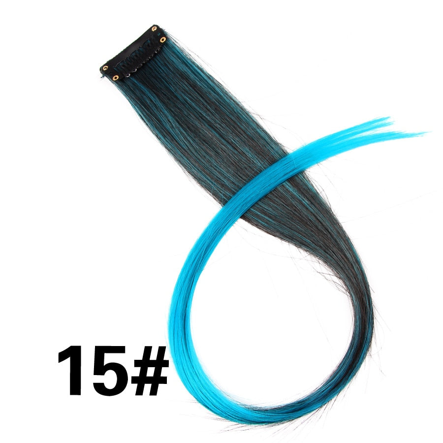 Synthetic Clip On Hair Extension -57 Ombre Colors