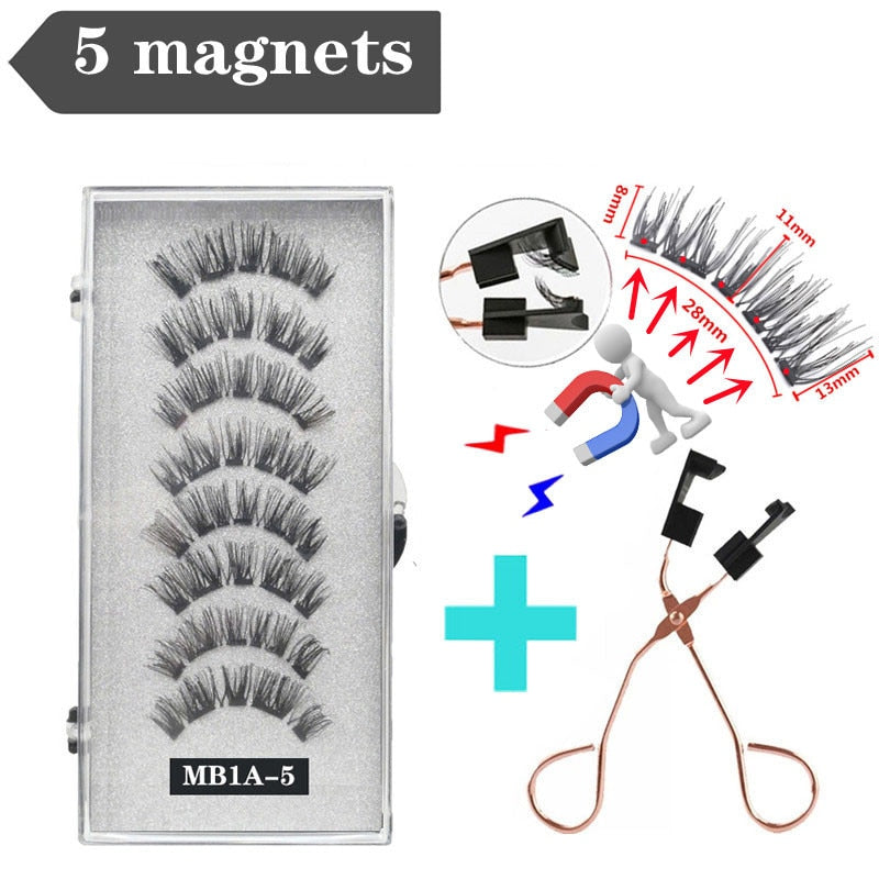 Handmade 3D Magnetic Eyelashes with 4/5 Magnets