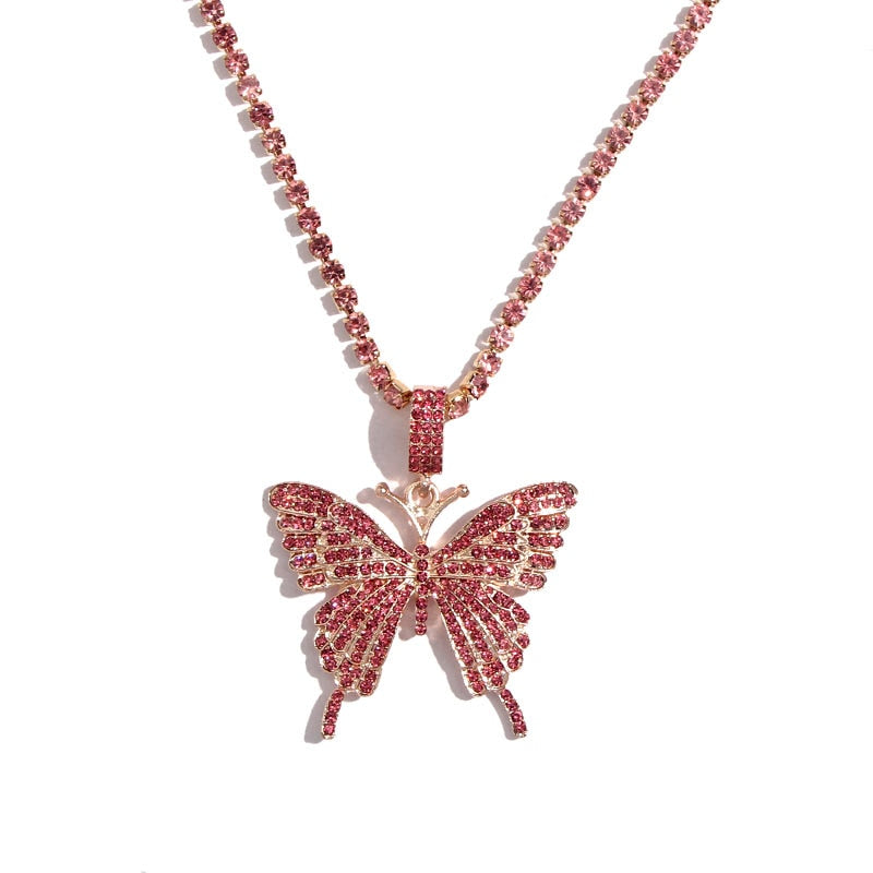 Big Butterfly Pendant Necklace for Women