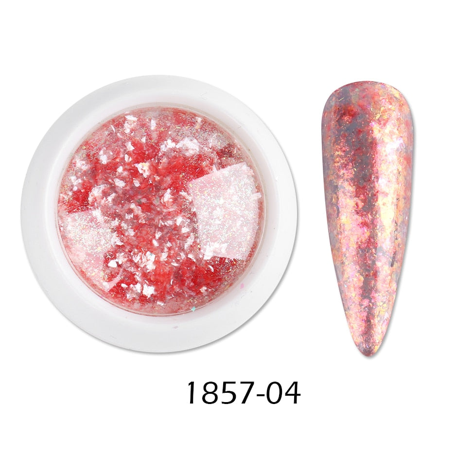 Crystal Fire Opal Flakes Nail Sequins DIY Chrome Powder for Manicures