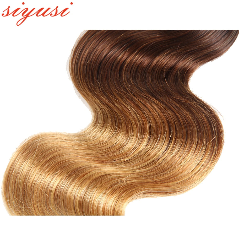 T1B/4/27 Peruvian Body Wave Human Hair Ombre Bundles