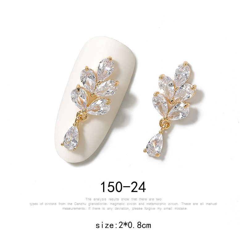 2 Piece Pendant Chain -3D Alloy Butterfly Nail Art