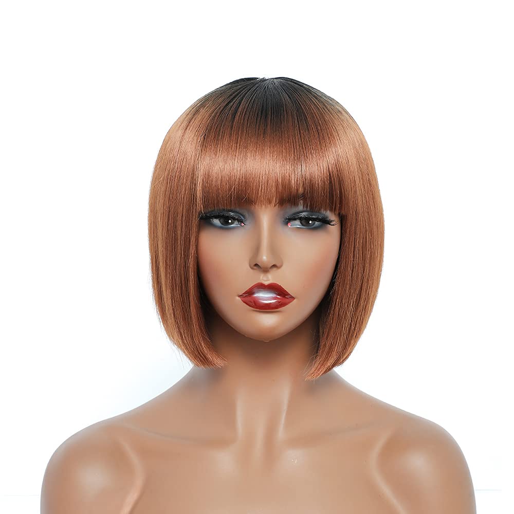 Short Bob Synthetic Hair Wigs with Bangs