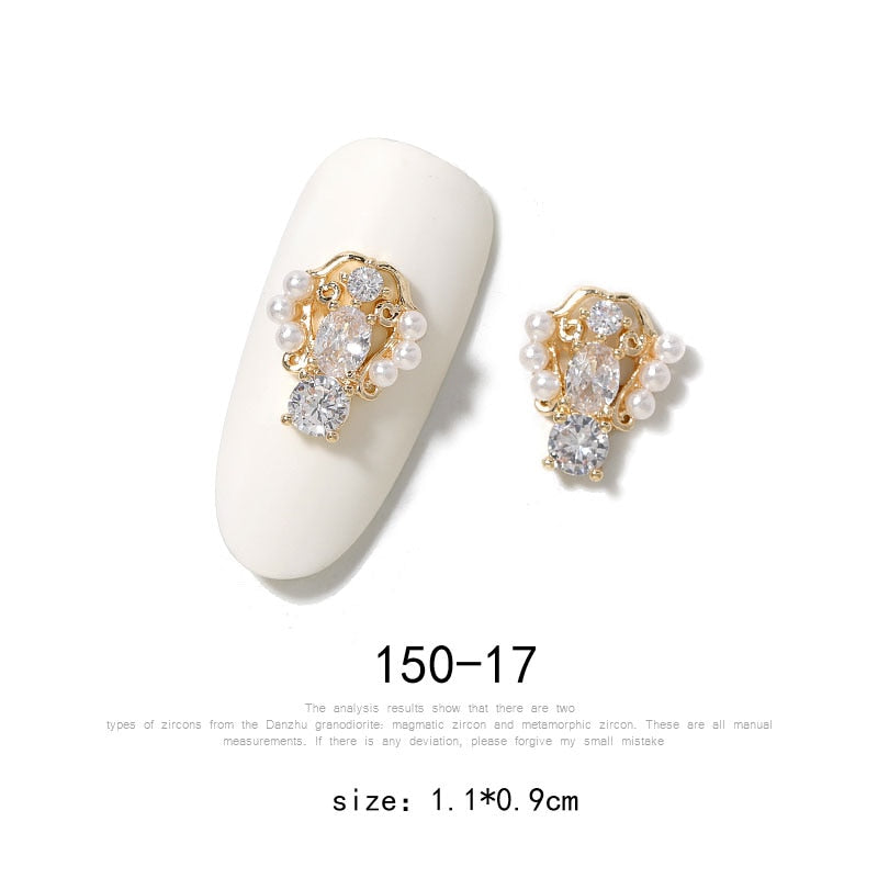 2 Piece Pendant Chain -3D Alloy Butterfly Nail Art