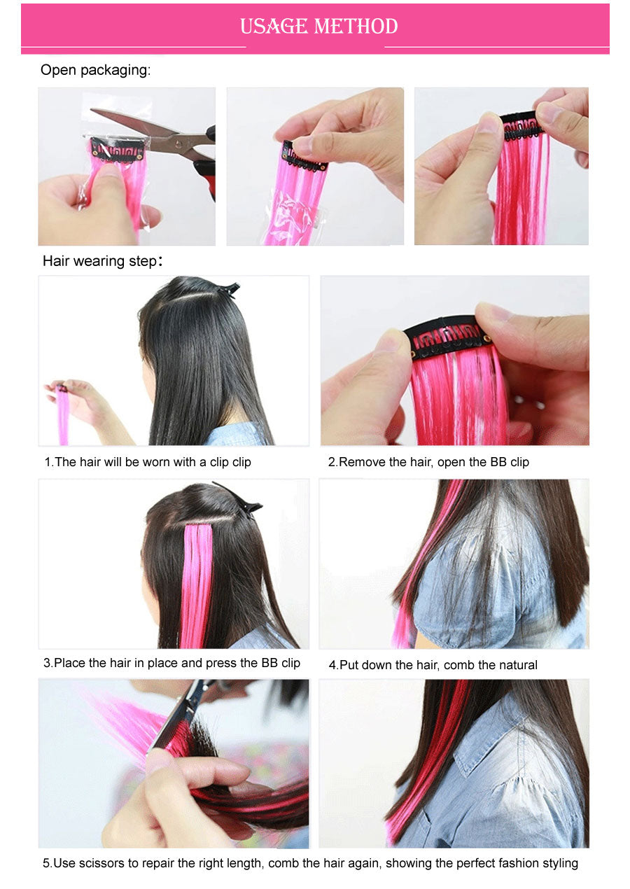 Synthetic Clip On Hair Extension -57 Ombre Colors