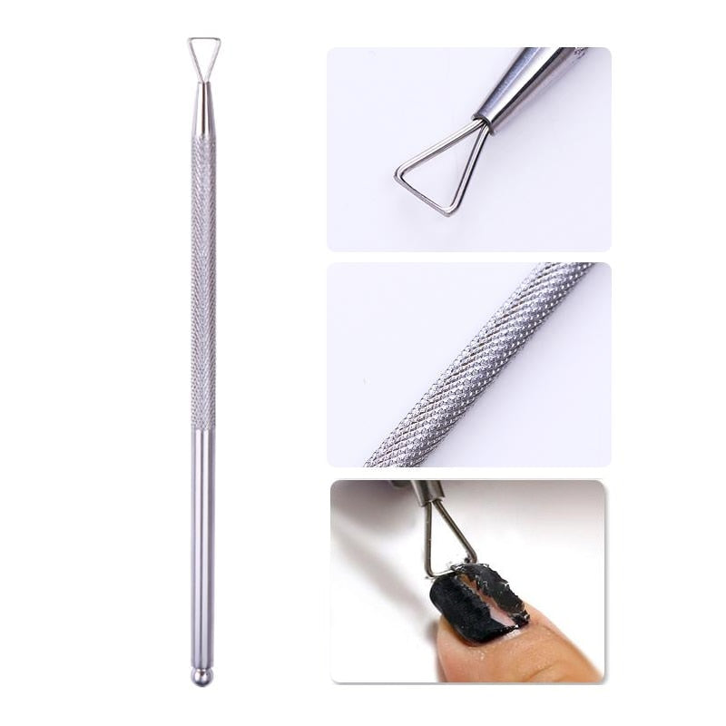 Double-ended Stainless Steel Cuticle Pusher -Nail Art Cleaner Care Tool