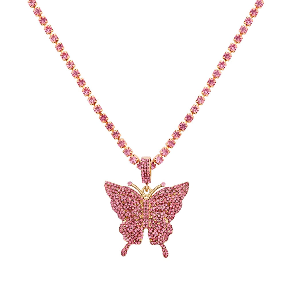 Big Butterfly Pendant Necklace for Women