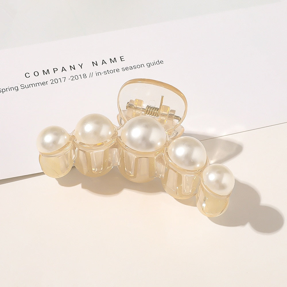 Big Acrylic Pearls / Hair Claw Clips for Women