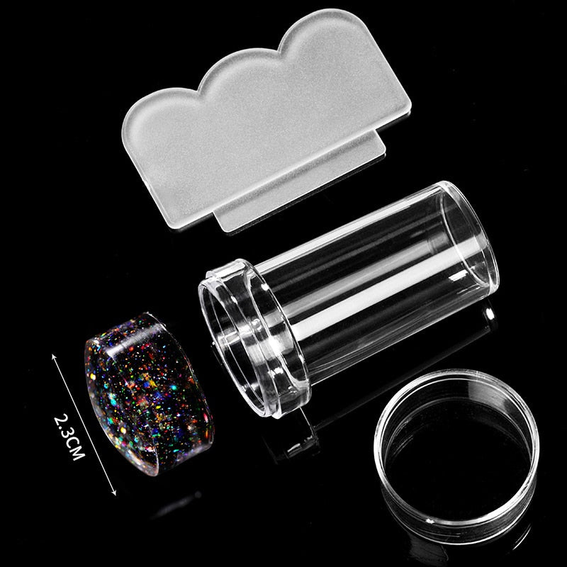 Transparent Nail Stamper with Silicone Jelly Scraper Nail Art Kits