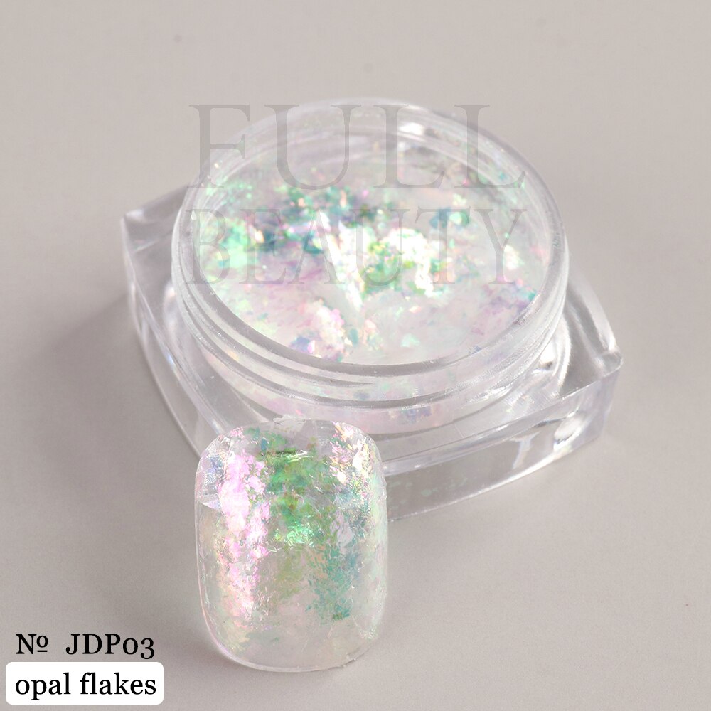 Crystal Fire Opal Flakes Nail Sequins DIY Chrome Powder for Manicures