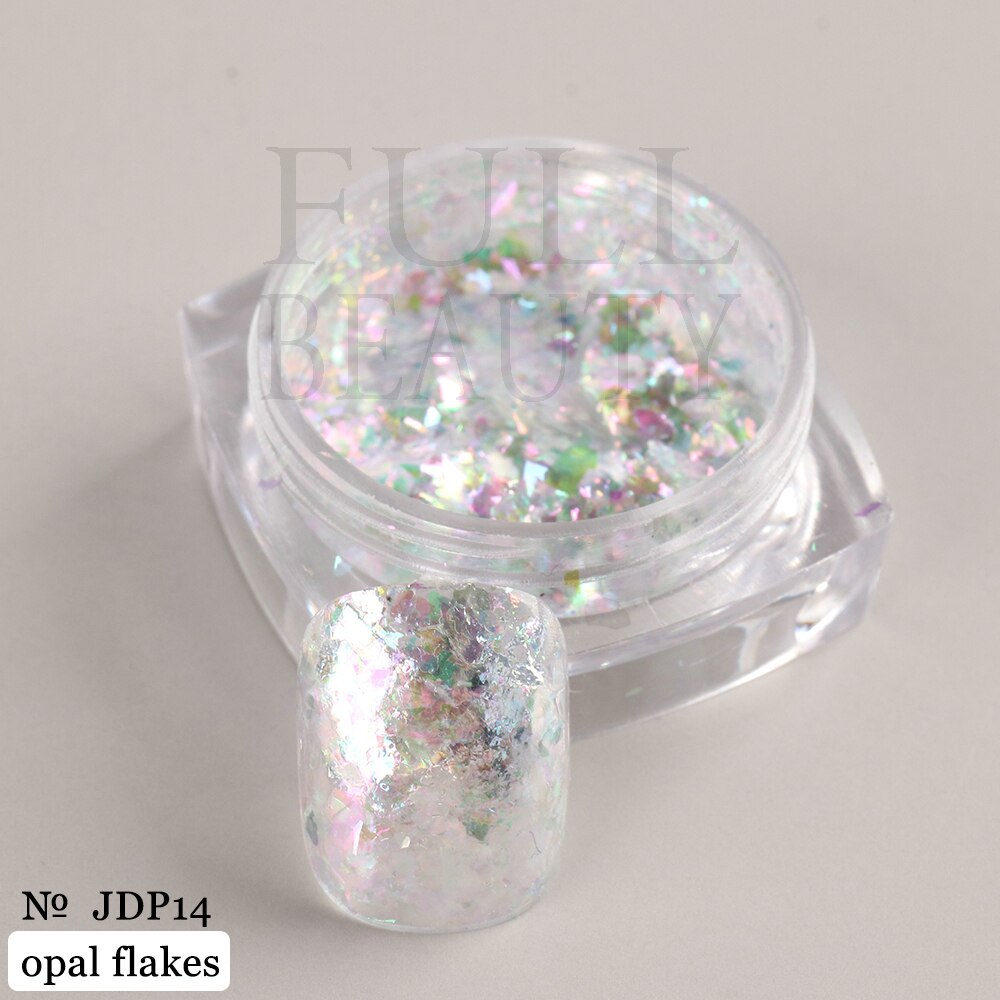 Crystal Fire Opal Flakes Nail Sequins DIY Chrome Powder for Manicures