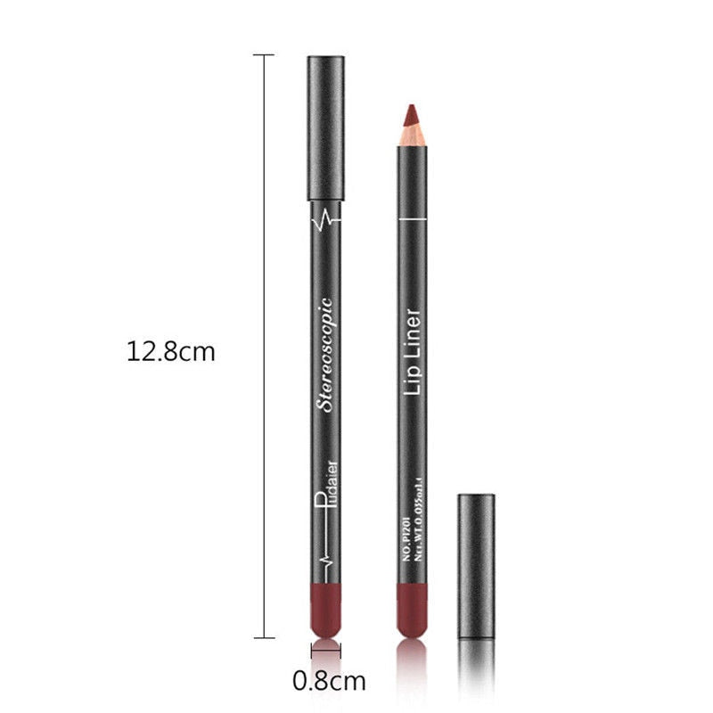 6/12Pcs Sets Waterproof Matte Pencil Lip Liners -Long Lasting