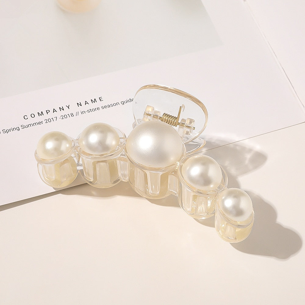 Big Acrylic Pearls / Hair Claw Clips for Women