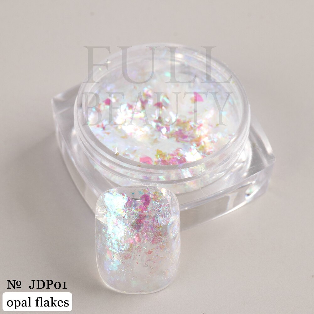 Crystal Fire Opal Flakes Nail Sequins DIY Chrome Powder for Manicures