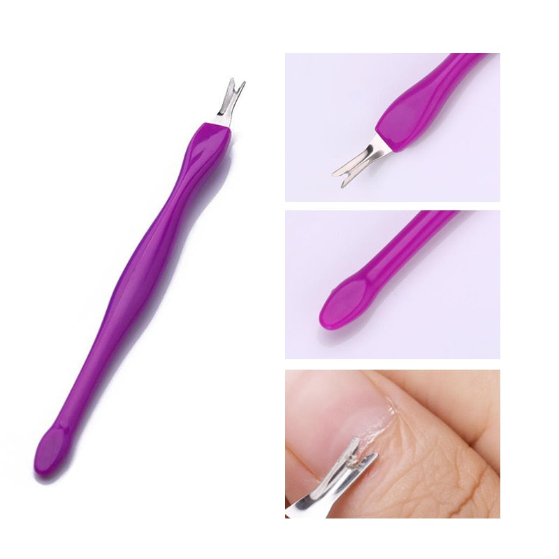 Double-ended Stainless Steel Cuticle Pusher -Nail Art Cleaner Care Tool