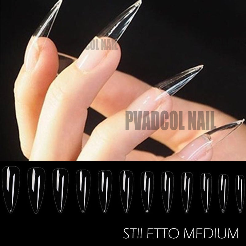 Gel Nails Extension System Full Cover Sculpted Clear Nail Tips 240pcs/bag