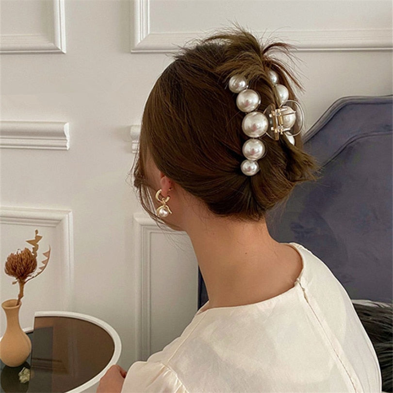 Big Acrylic Pearls / Hair Claw Clips for Women