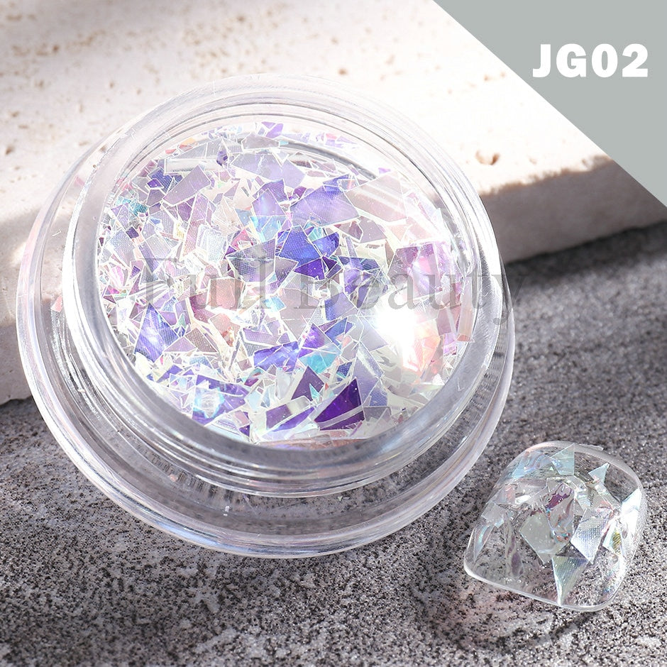 Crystal Fire Opal Flakes Nail Sequins DIY Chrome Powder for Manicures