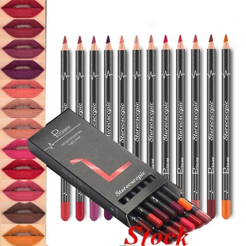 6/12Pcs Sets Waterproof Matte Pencil Lip Liners -Long Lasting