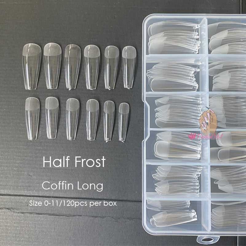 Gel Nails Extension System Full Cover Sculpted Clear Nail Tips 240pcs/bag