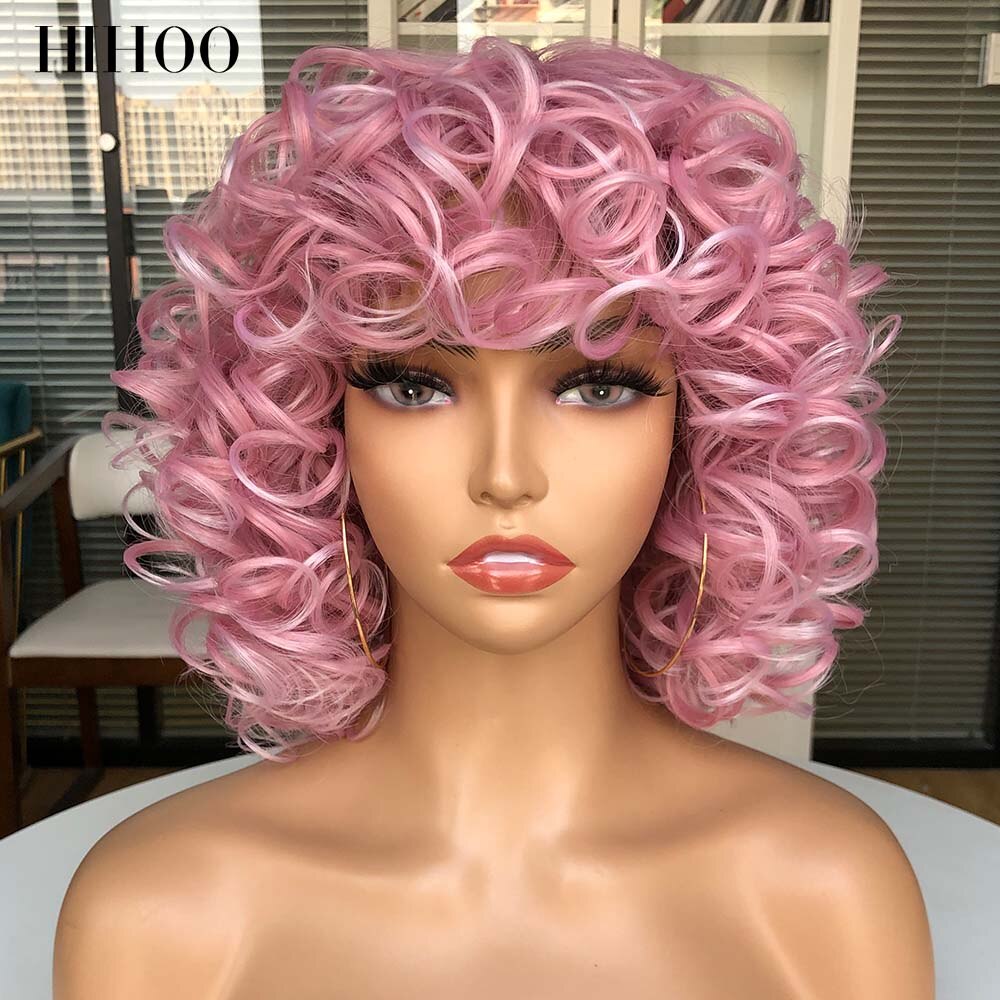 Short Loose Curls Wig with Bangs