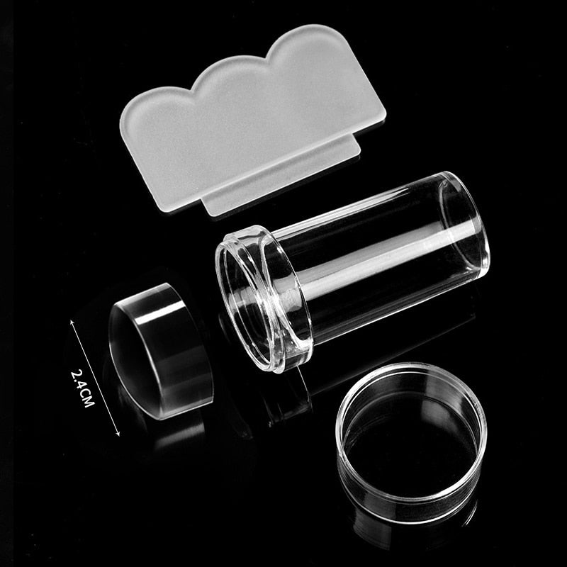 Transparent Nail Stamper with Silicone Jelly Scraper Nail Art Kits