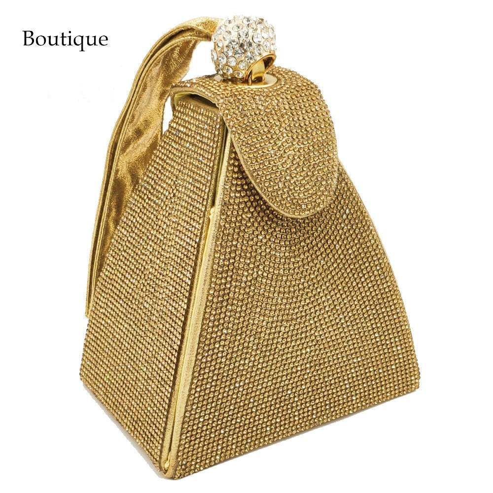 Pyramid Shaped Crystal Clutch for Women