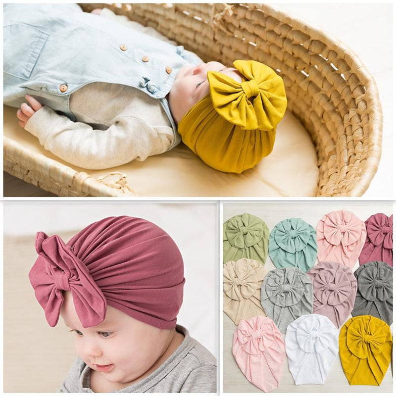 Solid Color Baby Headbands -Cotton Turbans -Hair Accessories