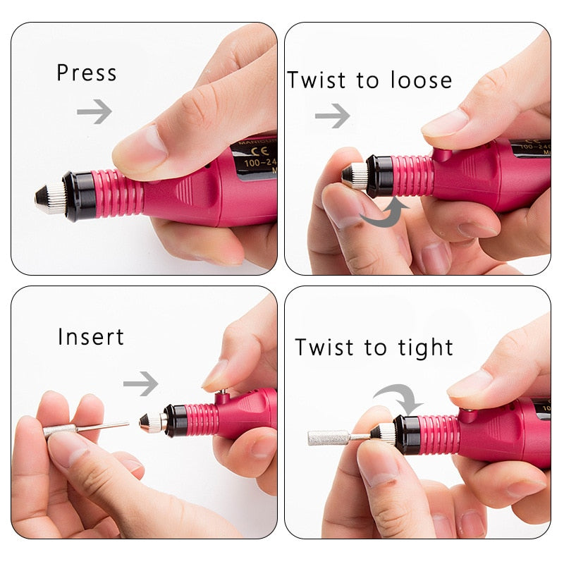 Professional Electric Manicure / Pedicure Drill Set with bits