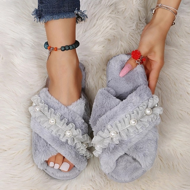 Warm Fluffy Slippers for Women