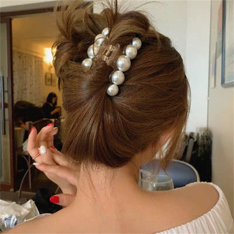 Big Acrylic Pearls / Hair Claw Clips for Women