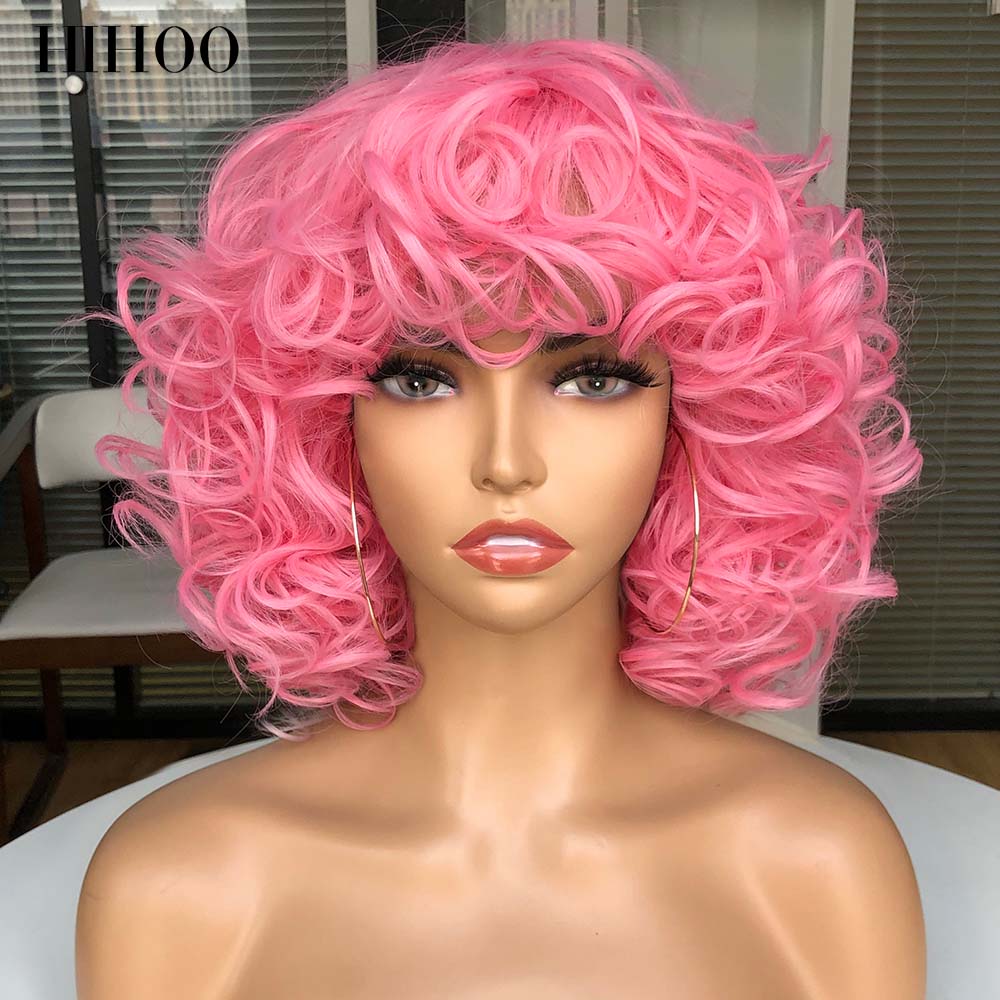 Short Loose Curls Wig with Bangs