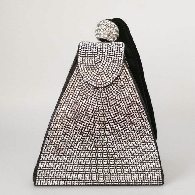 Pyramid Shaped Crystal Clutch for Women