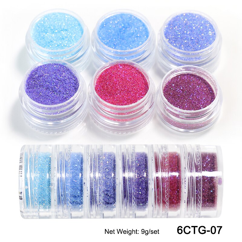 Fluorescent-Glitter-Shinny-Ombre-Chrome Dust DIY Gel Polish Nail Art