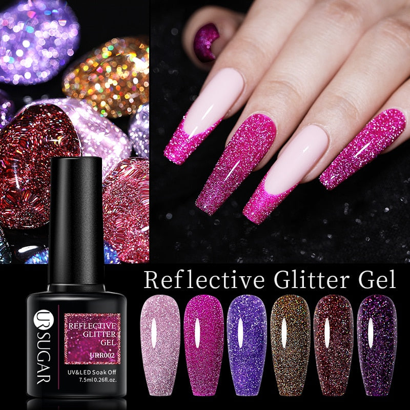 Sparkling / Reflective Glitter / Semi-Permanent Gel Nail Art Need Base